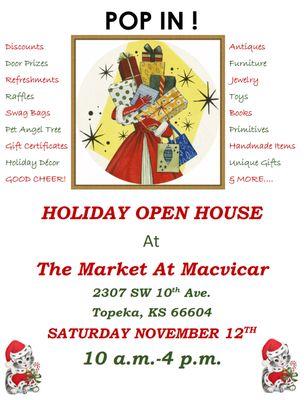 Annual Holiday Open House!  Always the Second Saturday of November!  Discounts, swag bags, treats, and more.  Please join us :-)