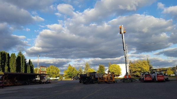 Looking at the dramatic sky in the east from our store.