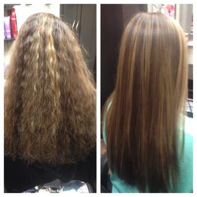 Before & After Keratin Complex Smoothing Treatment