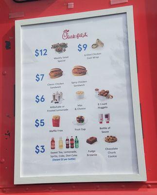 food truck menu