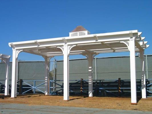 8X16 rectangle garden patio cover with Sunburst Corbels and square cupola