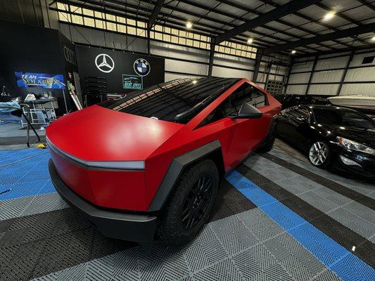 Matte red cybertruck