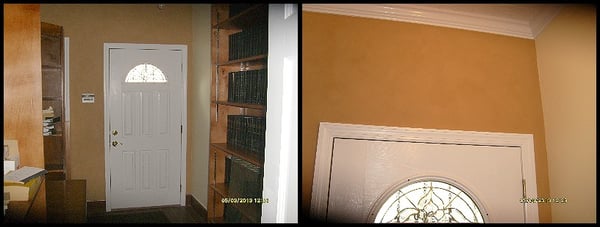 Howard Beach, NY. Lawyers office. Detail  of specialty painting accent wall. Swede finish.