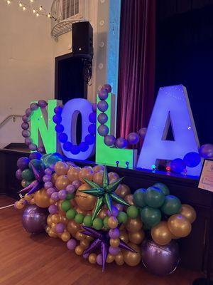 Glowscript marquee letters for Taste of Highlands -Mardi Gras event. #marqueeletters #louisville