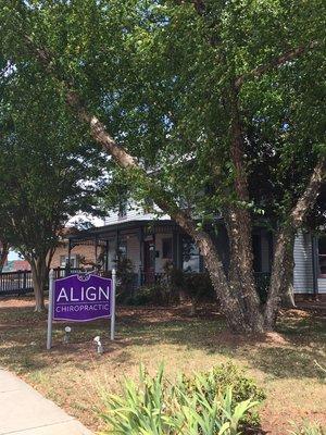 Street view of office and sign