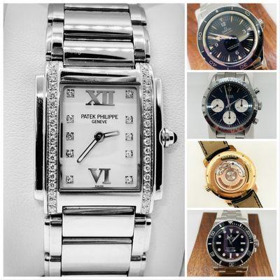 We sell pre-owned luxury brand watches (Rolex, Patek Philippe, IWC, Omega, Franck Muller, Jeager-LeCoultre and more)