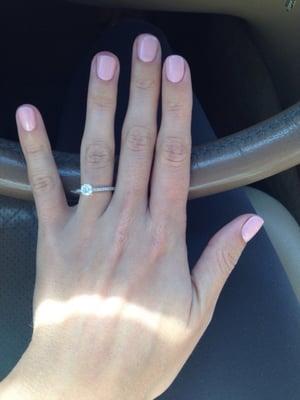 Blush pink gel manicure