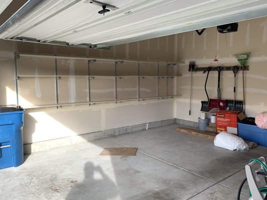 Adjustable garage storage. Other height options are available.