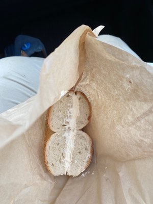 Cream cheese bagel.