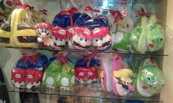 Mario slippers, etc.