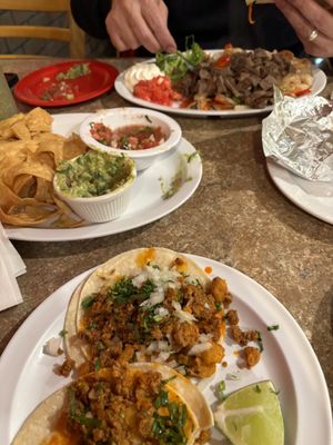 Sopes, taco and fajitas