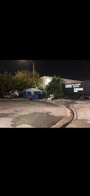 Homeless tents surrounding the building and near the children's playground