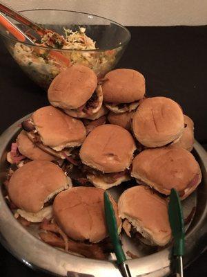 Pulled pork sliders with slaw!