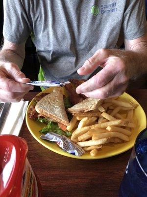 BLT on wheat with a side of fries