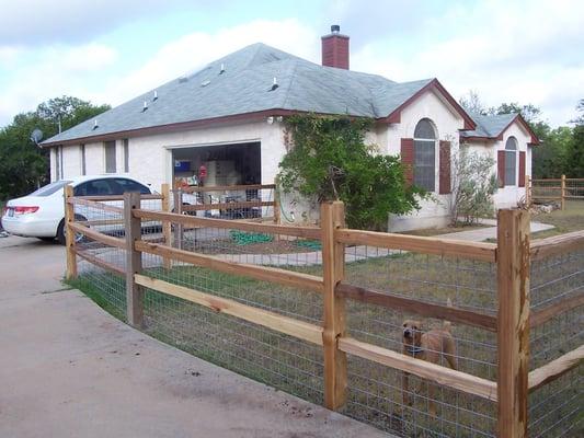 3 Rail Split Cedar Fence - Austin, TX