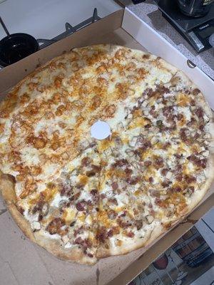 Half Chicken, Bacon Ranch & Half Buffalo Chicken !!