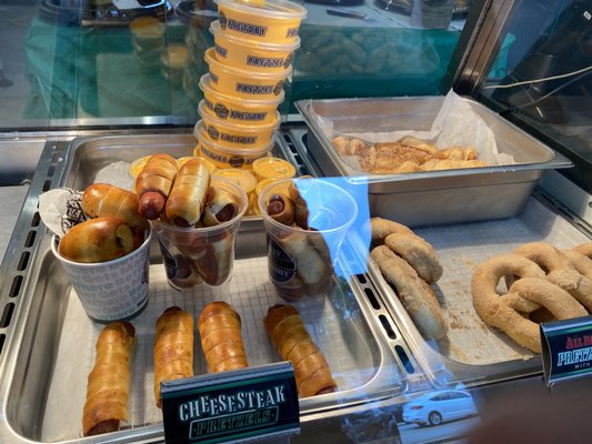 pretzel dogs and cinnamon pretzels