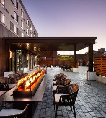 Cozy up with a drink or dessert by our fire pit.