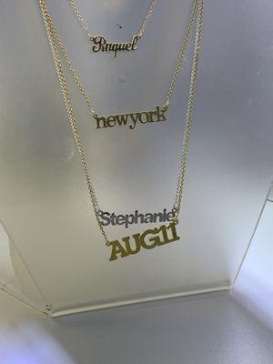 Custom names samples 14kt gold