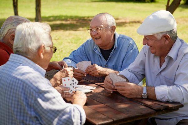 Seniors having good time with friends