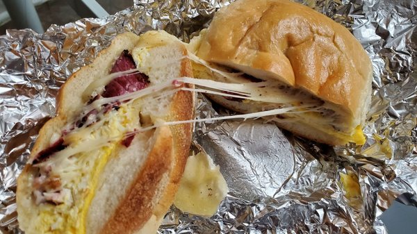 Pastrami, Egg and cheese sandwich