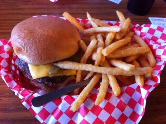 Green Chile Cheeseburger + fries