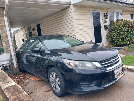 2015 Honda Accord,  2.4 liter 164,689 mi. Black Owe $17,848 note Borrow $5,000