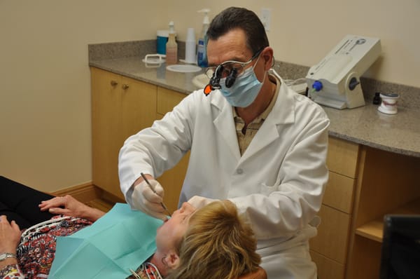 Dr. Pyle Attends to a Patient