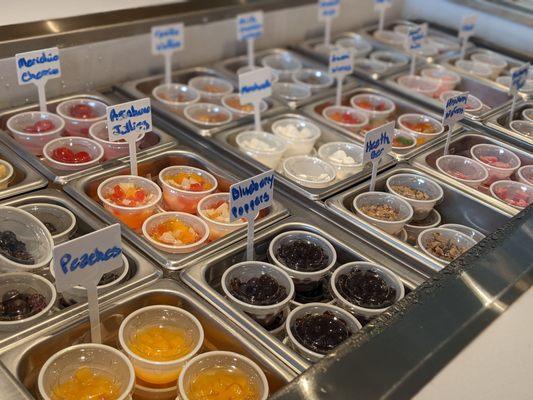 A sea of toppings