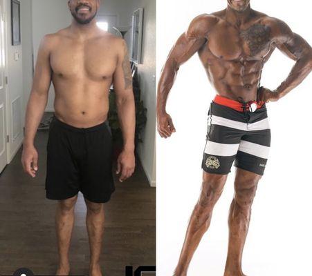 This client wanted to compete in a bodybuilding show and this was a 20 week transformation and done plant based