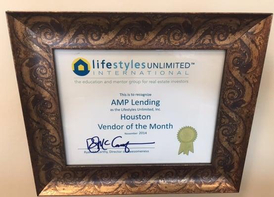 Lifestyles Unlimited Vendor of the month November 2014