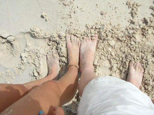 Feet in the sand, that says it all!