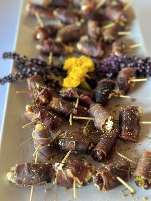 Prosciutto Wrapped & Goat Cheese Dates