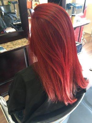 Beautiful red level 6.6 honey based Kevin Murphy hair color , by Megan Weese