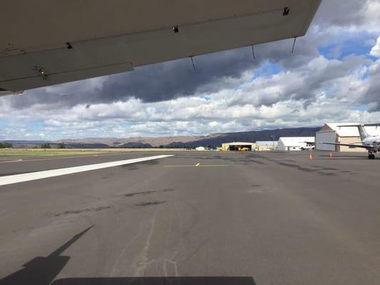 View to the NW of the Stout Flying Service Ramp from just west of the Terminal.