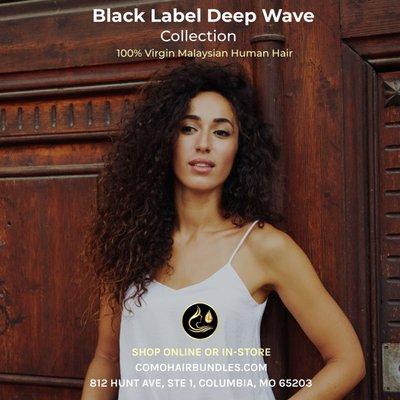 CoMo Black Label Deep Wave Hair Extensions. The highest quality 100% Malaysian Indian human hair.