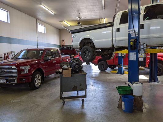 Inside a very clean shop