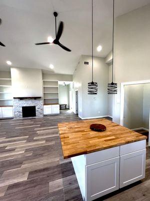 Custom butcher block island