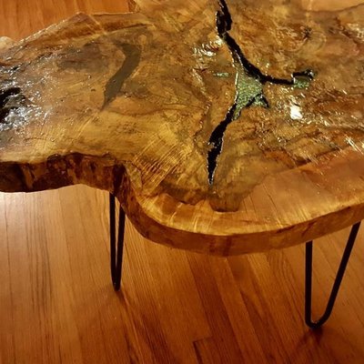 Spalted maple with resin ice