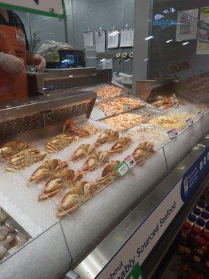 Fresh seafood counter