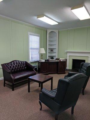 This is a comfortable meeting space in our attorney's office.