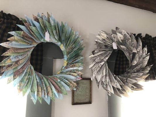 Book Leaf Wreaths