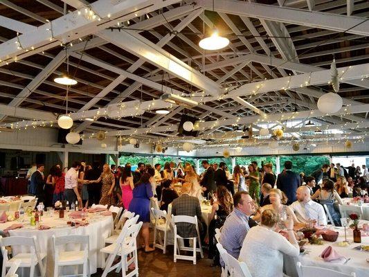 wedding reception in the bumper car pavilion