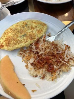 Ham and onion omelet