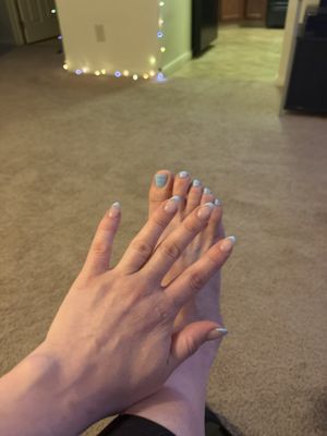 Nail fill, and pedi