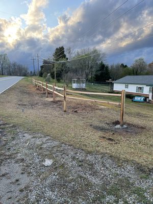 Split rail fence