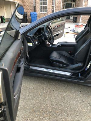 The interior of the matte Mercedes we did.