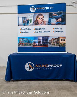 Tabletop display for an industry event in San Diego.  Product designed by SBMS Media