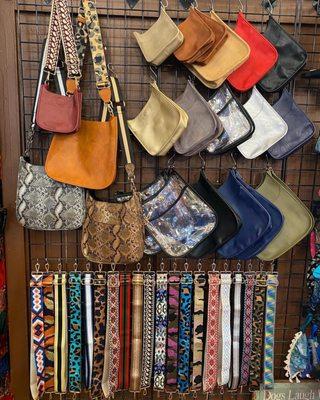 Crossbody purses and straps