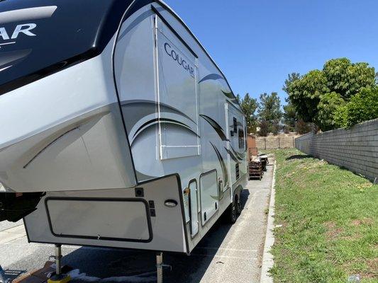 Trailer wash and wax